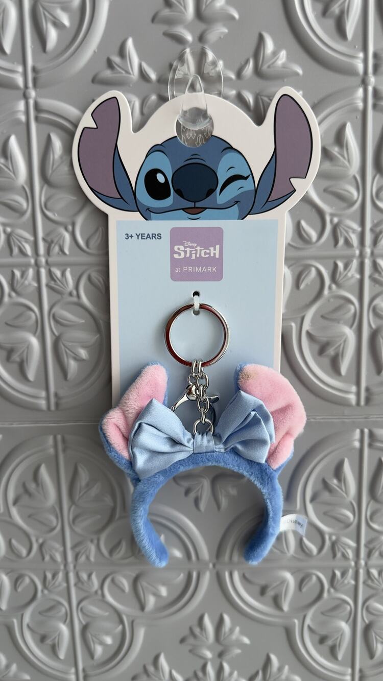Disney x Primark Stitch Ear Headband Keyring Keychain Plush Bow NEW